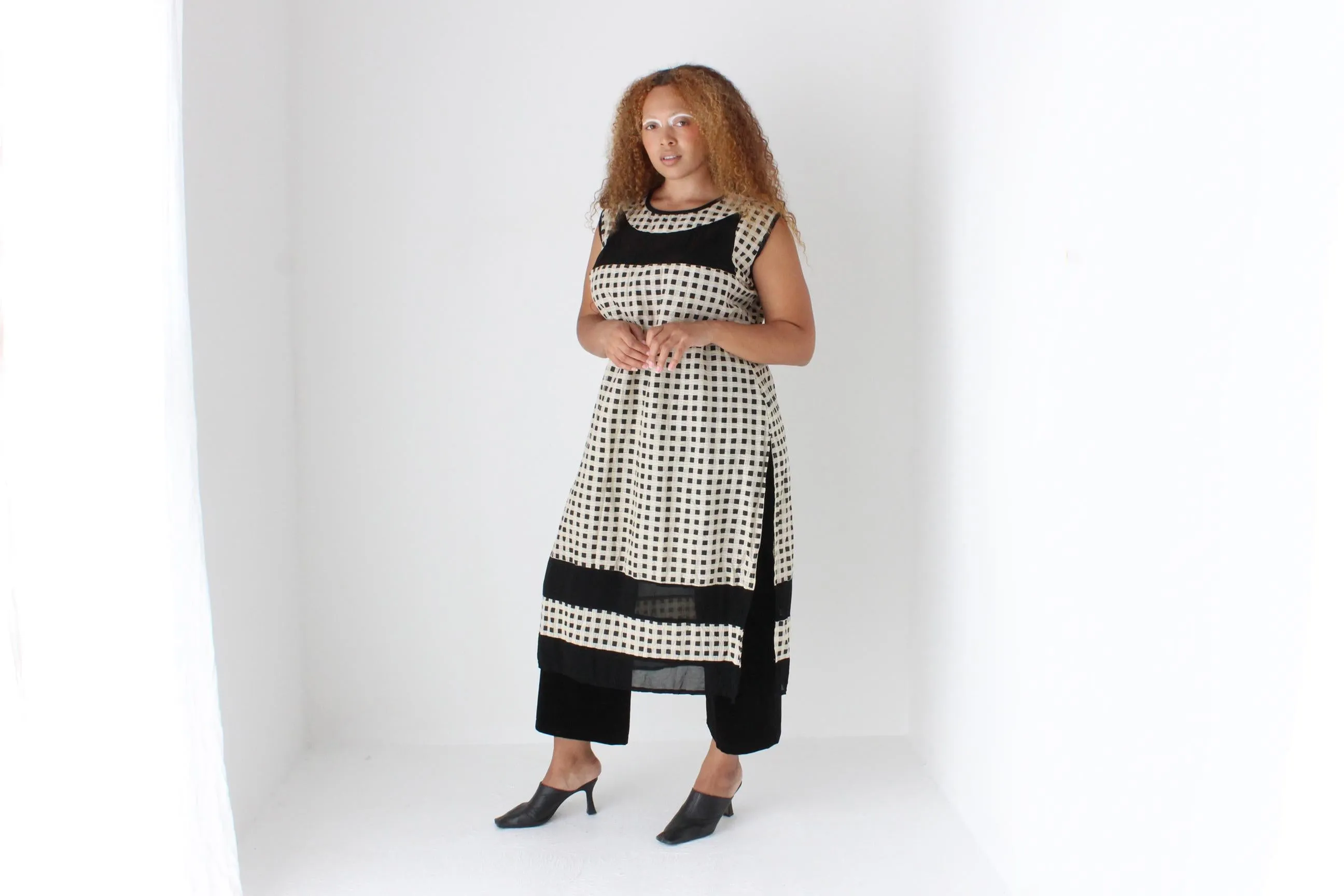 90s Gauzy Gingham Relaxed Dress
