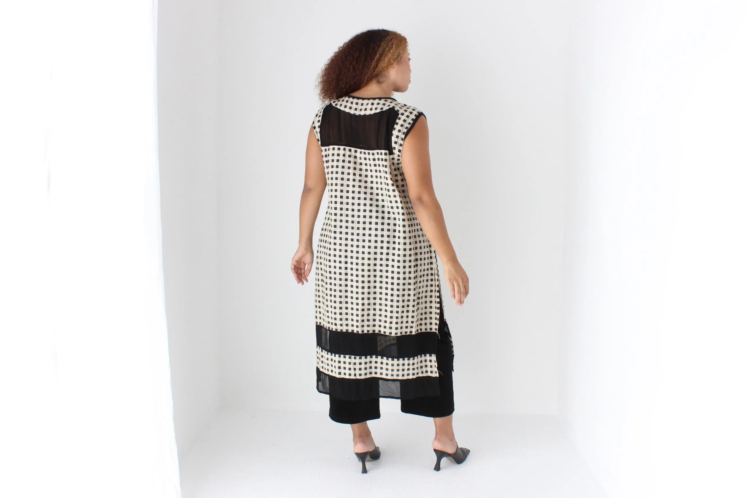 90s Gauzy Gingham Relaxed Dress
