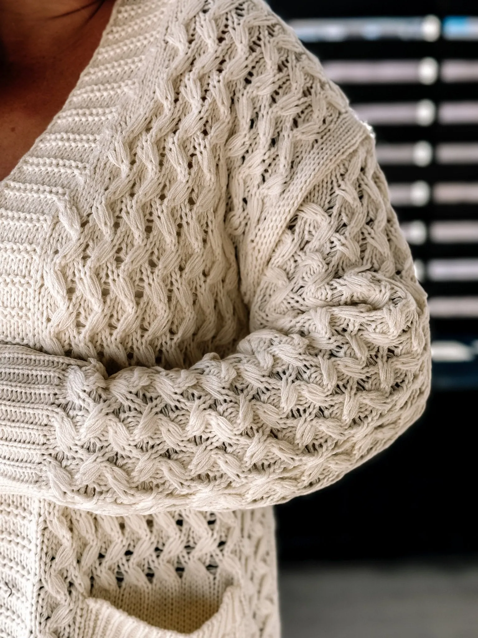 Autumn Haven Boho Western Knit Cardigan, Cream