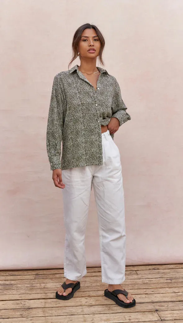 Ayla Shirt - Khaki Print