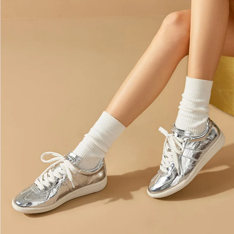 BeauToday Retro Casual Sneakers with Patchwork Design for Women