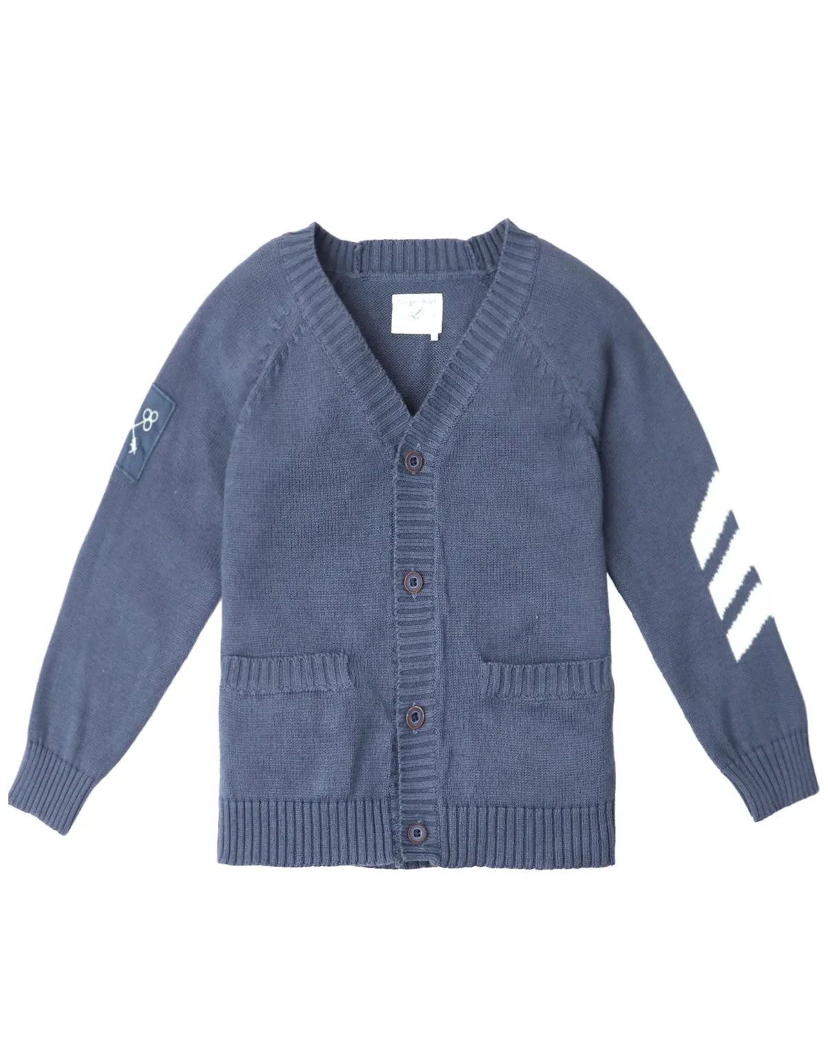 BOYS CHEVRON SLEEVES CARDIGAN