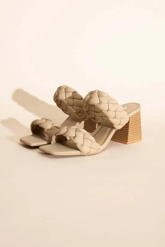 BUGGY-S Braided Straps Mule Heels Sandals