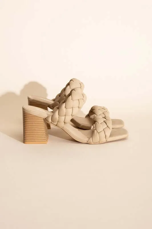 BUGGY-S Braided Straps Mule Heels Sandals