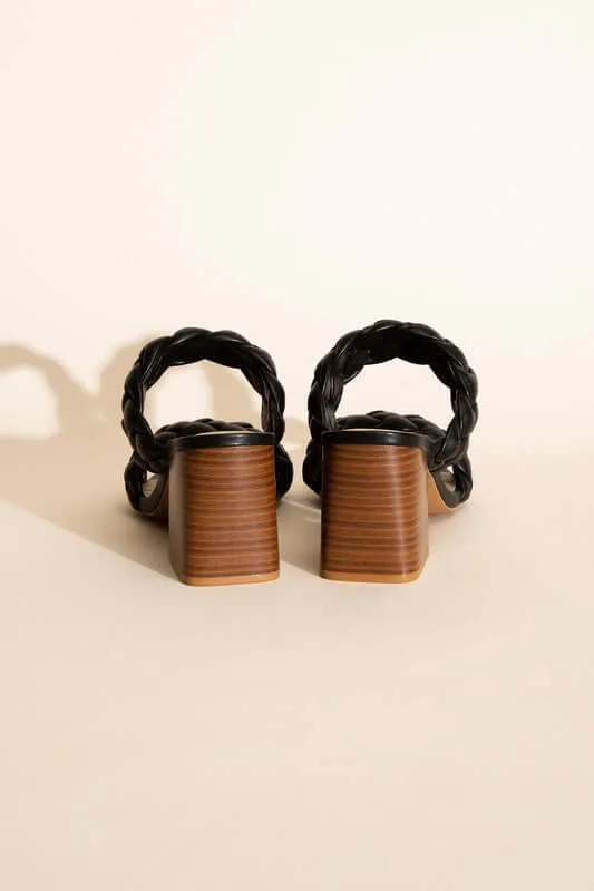 BUGGY-S Braided Straps Mule Heels Sandals