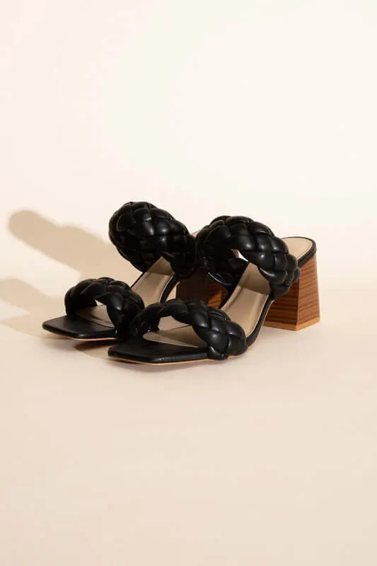 BUGGY-S Braided Straps Mule Heels Sandals
