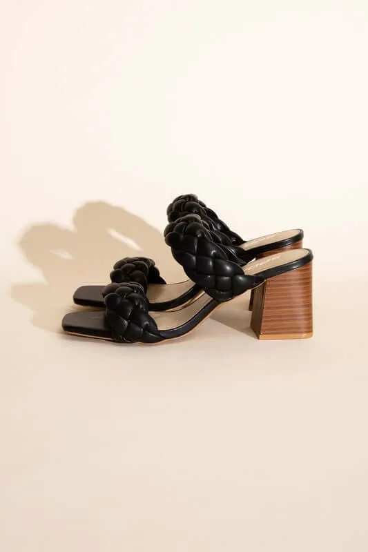 BUGGY-S Braided Straps Mule Heels Sandals