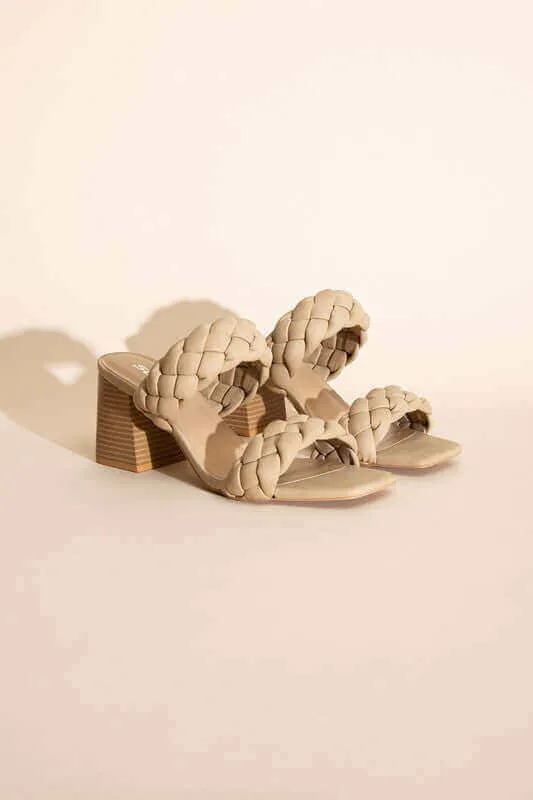 BUGGY-S Braided Straps Mule Heels Sandals