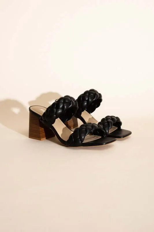 BUGGY-S Braided Straps Mule Heels Sandals