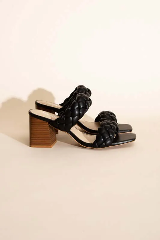 BUGGY-S Braided Straps Mule Heels Sandals