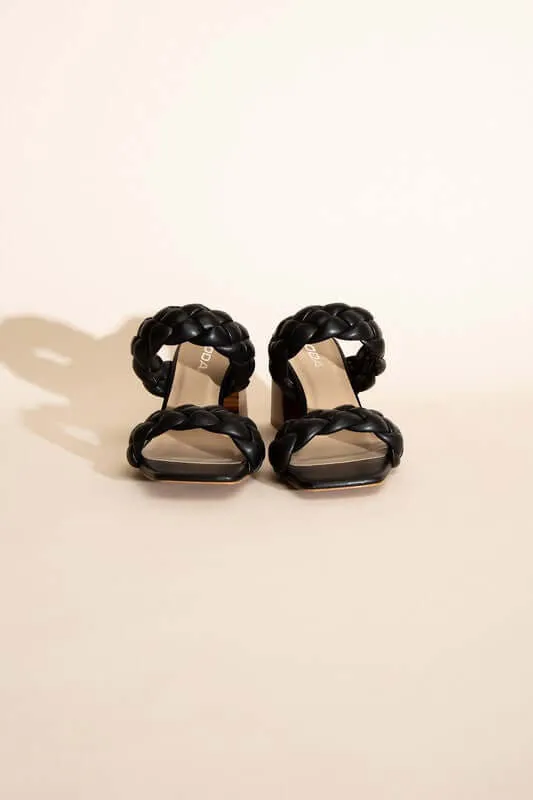 BUGGY-S Braided Straps Mule Heels Sandals