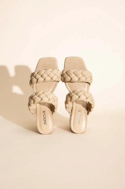 BUGGY-S Braided Straps Mule Heels Sandals