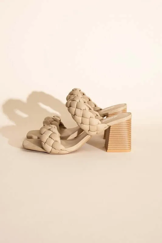 BUGGY-S Braided Straps Mule Heels Sandals