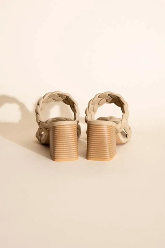 BUGGY-S Braided Straps Mule Heels Sandals