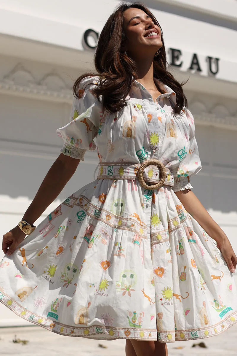 CALA LUNA BELTED MINI DRESS