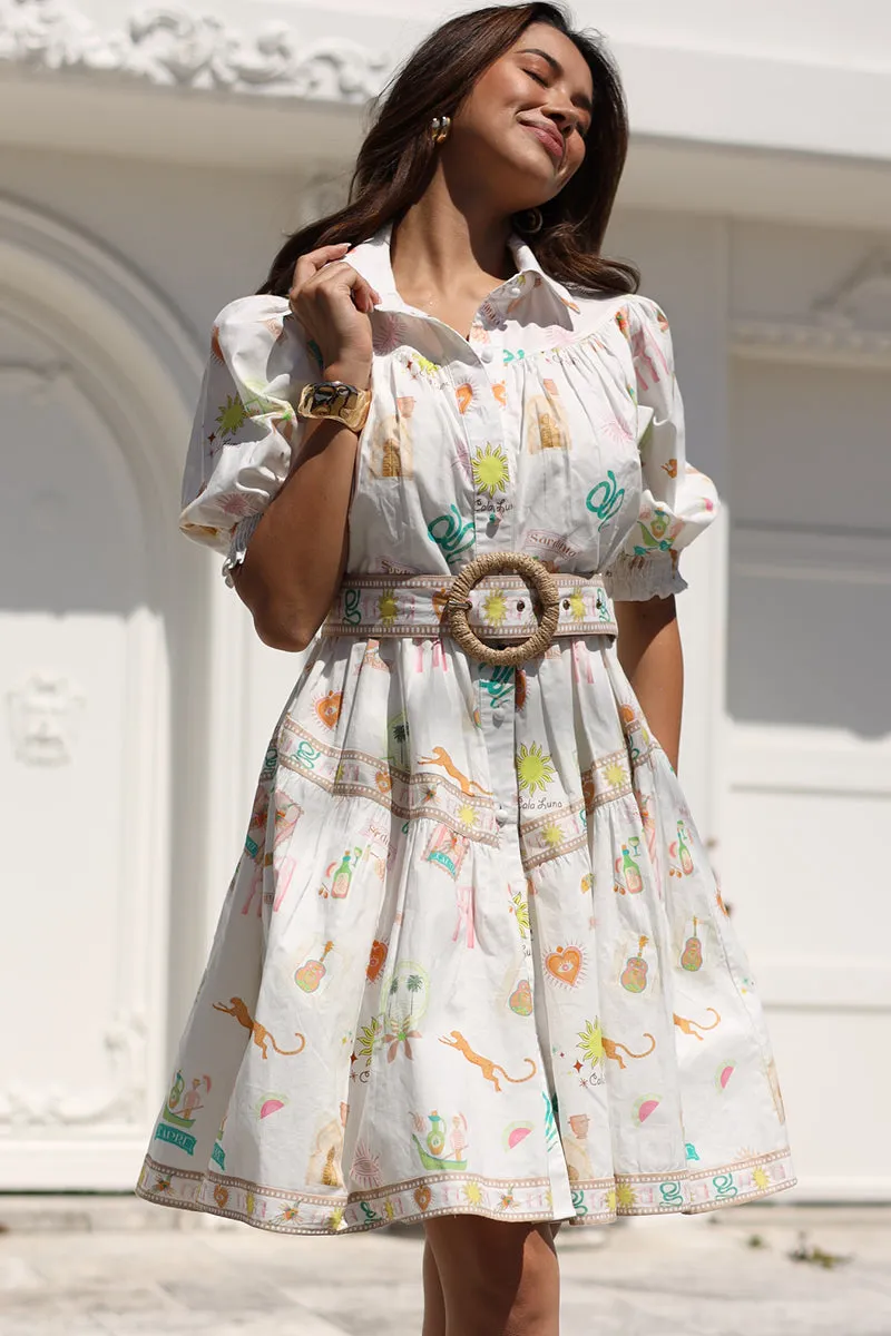 CALA LUNA BELTED MINI DRESS