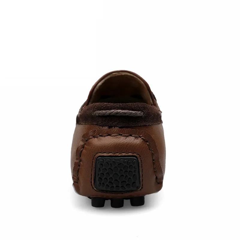 Casual Flats Men Shoes Breathable Loafers Genuine Leather Comfortable Slip Moccasins