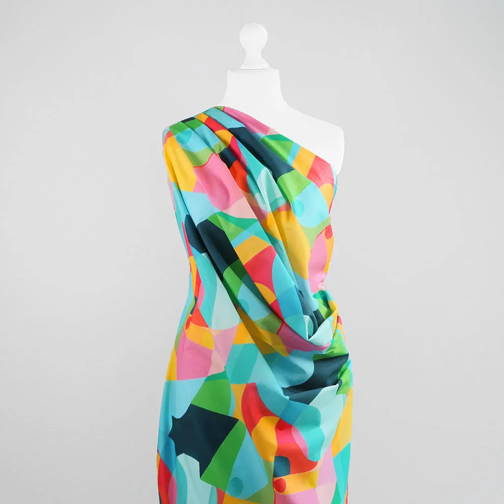 Cotton Voile - Aqua Midnight Summer Swim Woven Fabric by Nerida Hansen