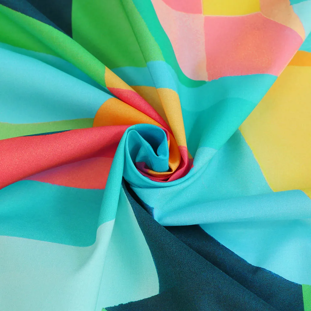 Cotton Voile - Aqua Midnight Summer Swim Woven Fabric by Nerida Hansen