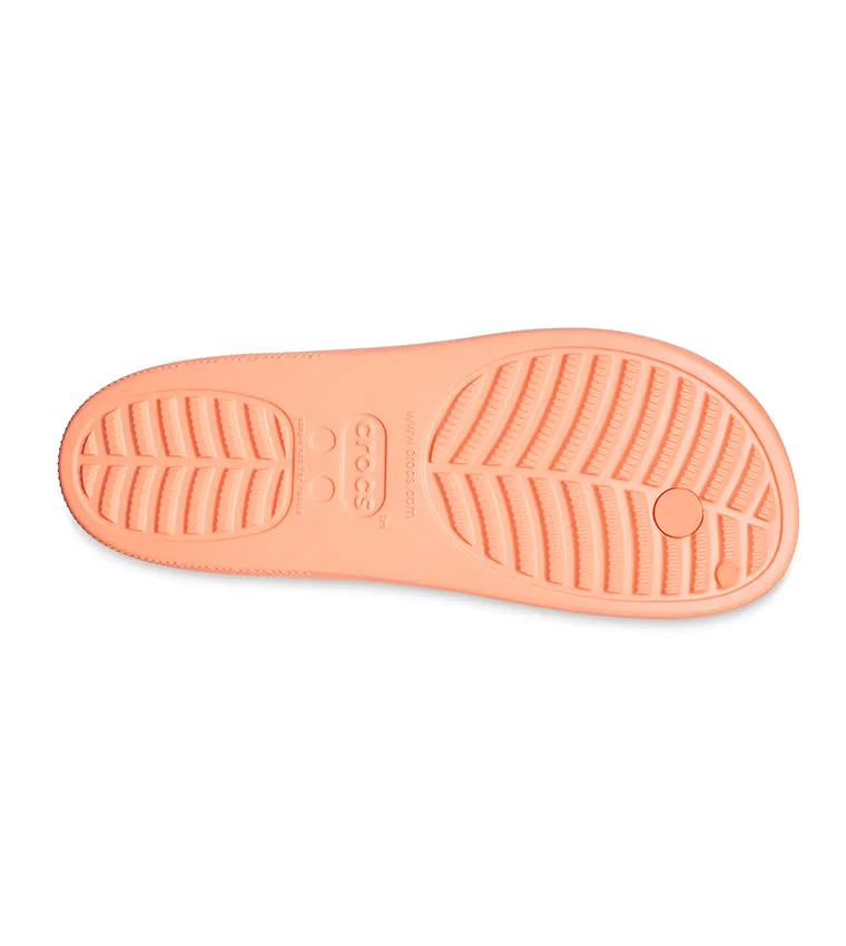 Crocs Women's Classic Flip Flops Platform Sandals | Papaya