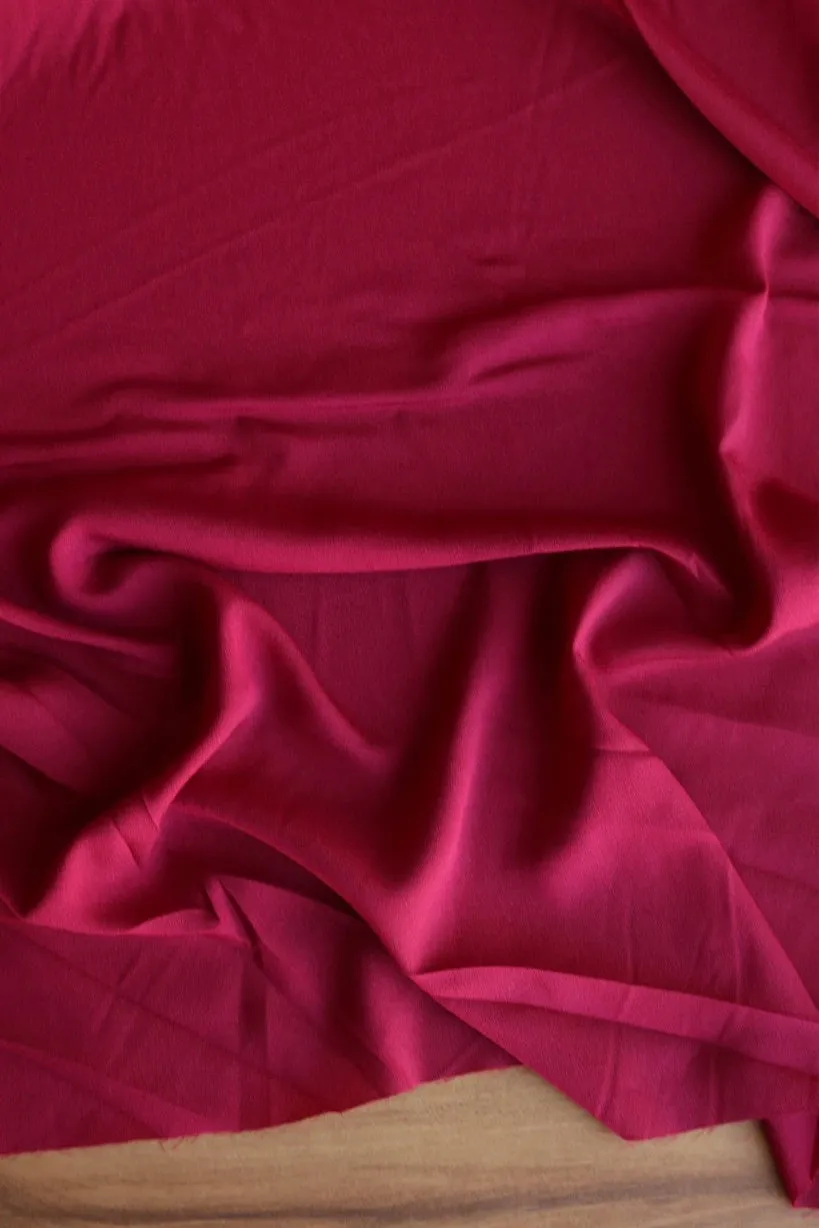 Fire Red Crepe De Chine
