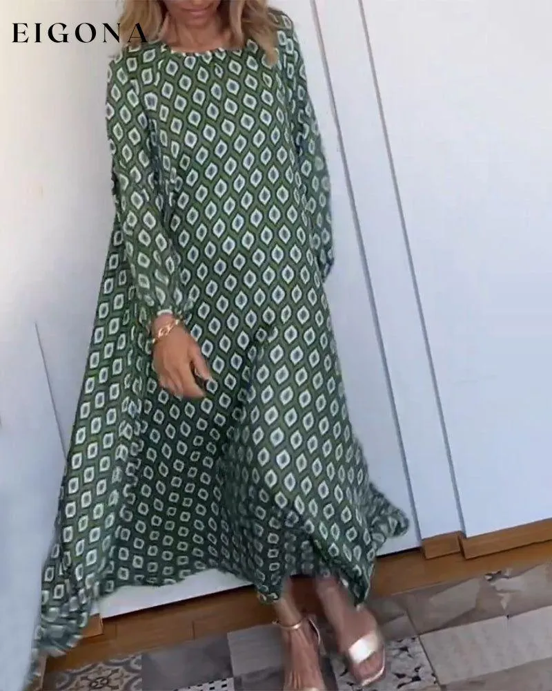 Geometric print casual dress