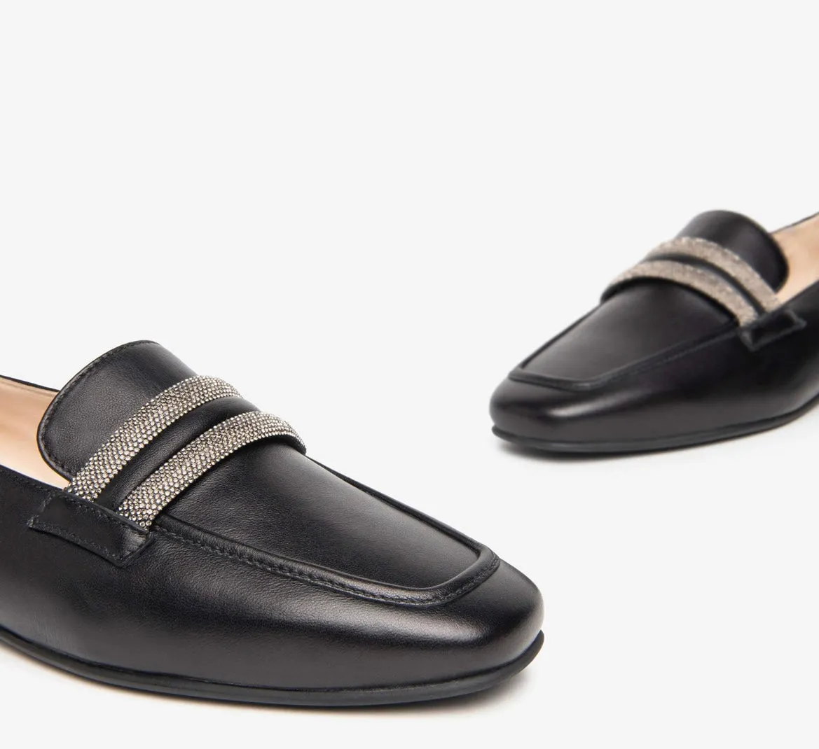 Nerogiardini black leather loafers