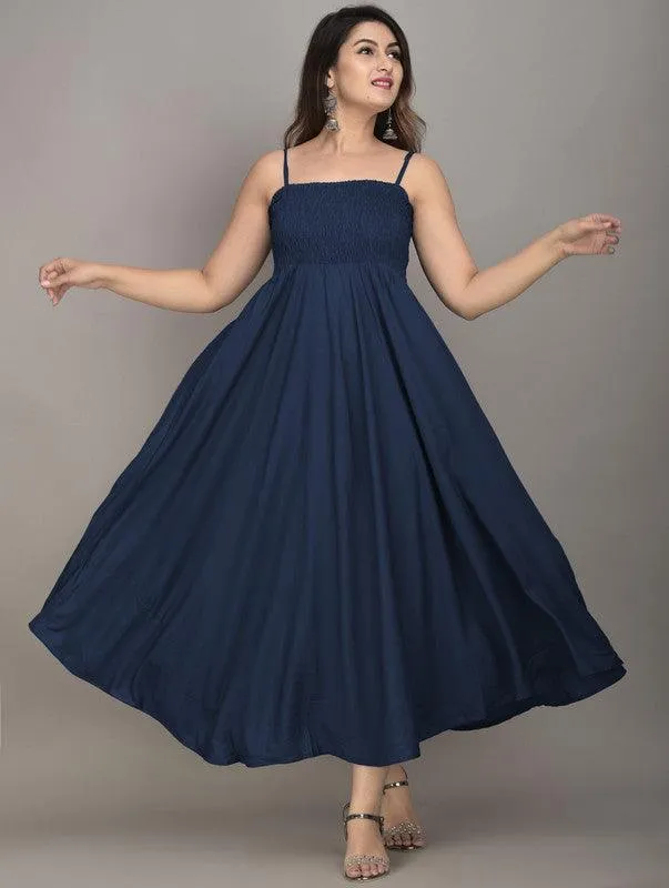 one amore Women A-line Dark Blue Dress