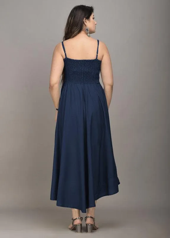 one amore Women A-line Dark Blue Dress