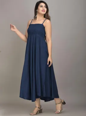 one amore Women A-line Dark Blue Dress