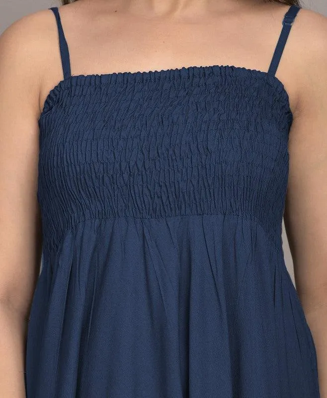 one amore Women A-line Dark Blue Dress