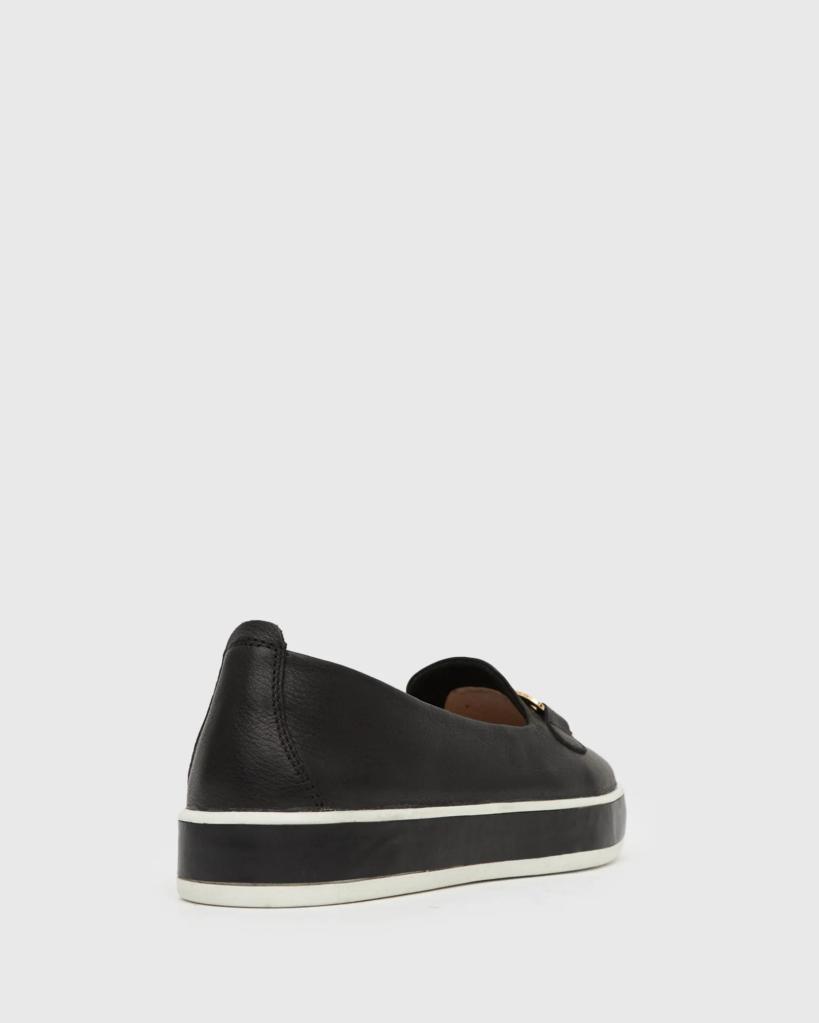 PRE-ORDER NED Gold Trim Leather Loafers