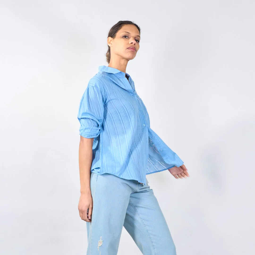 Relaxed button-up blouse with chest pocket wholesale