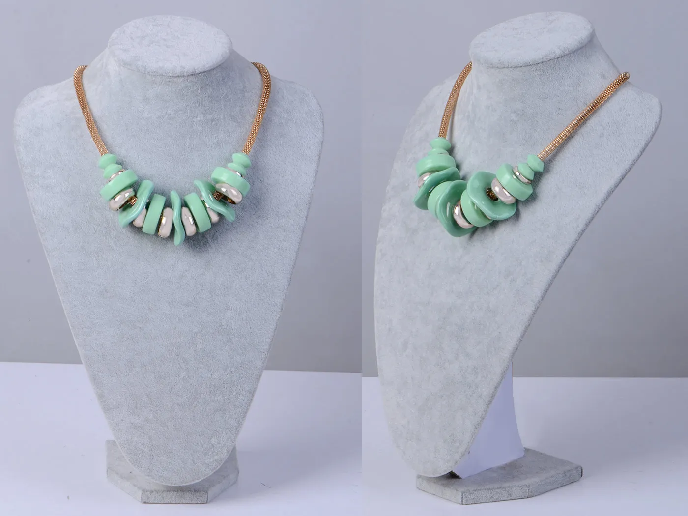 Retro Ring Turquoise Circle Layers Necklace