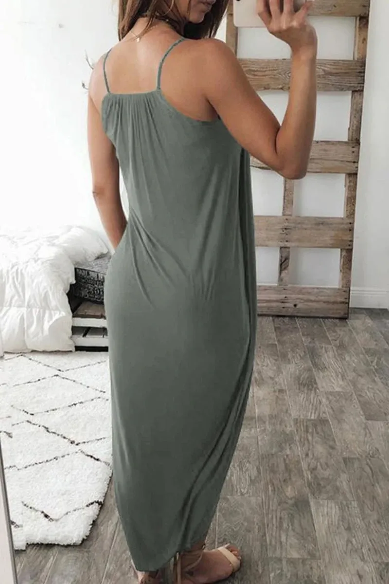 Spaghetti Strap Print Trendy White Knee Length Dress