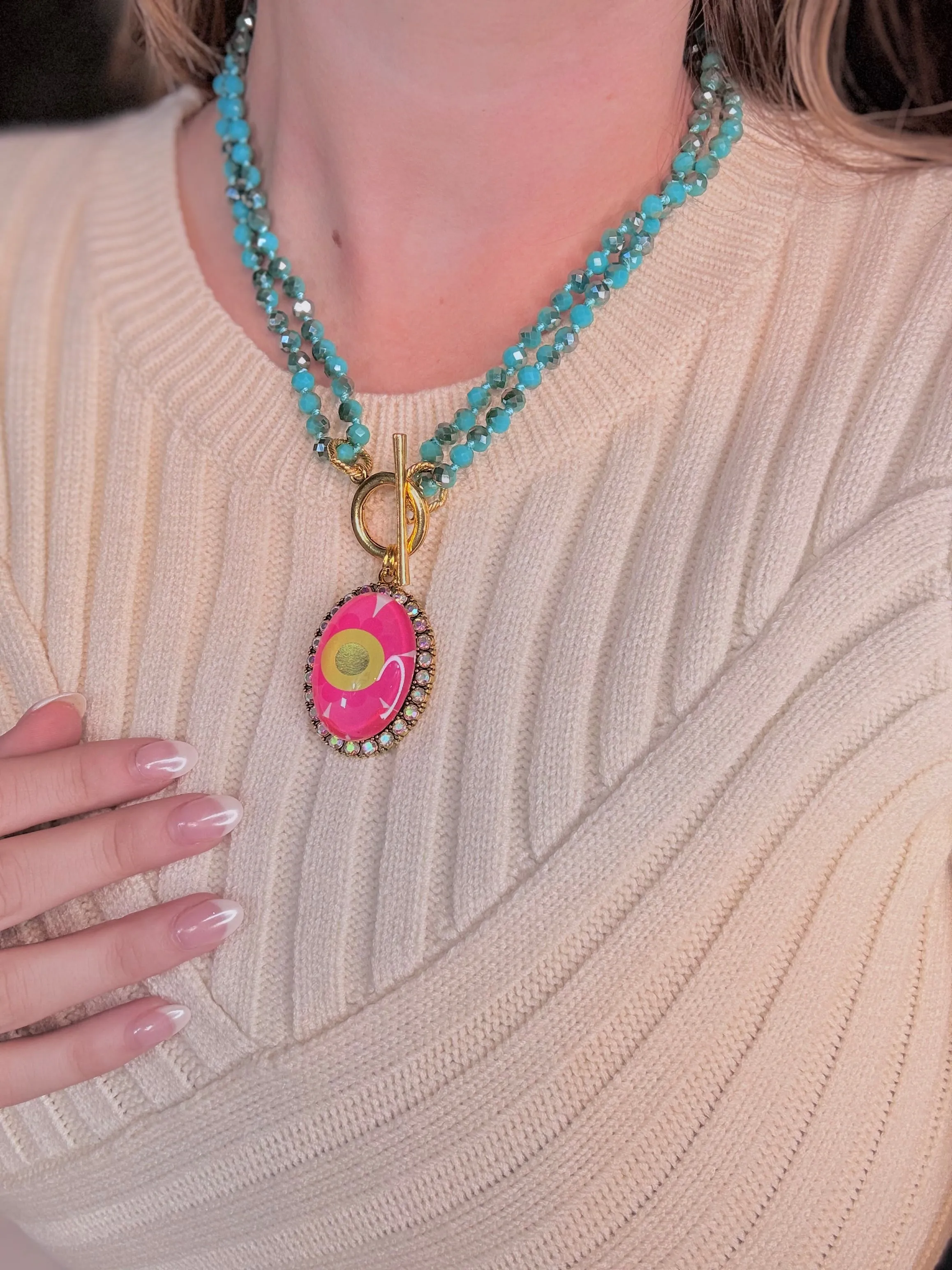 Springy Florals Pendant Necklace