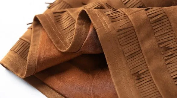 Suede Pencil Skirt In Retro Style