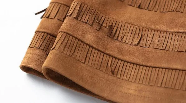 Suede Pencil Skirt In Retro Style