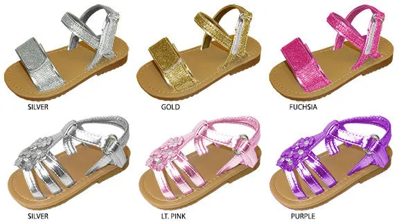 toddler girls assorted flower mesh sandals Case of 72