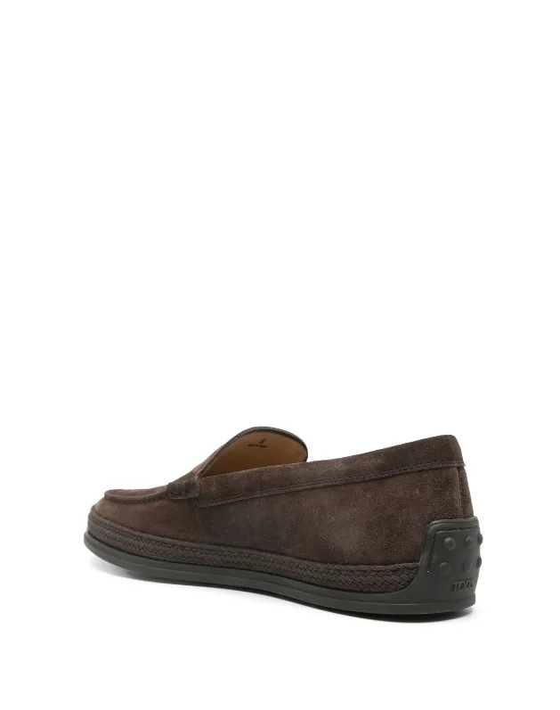 Tod's brown slip-on shoes in suede