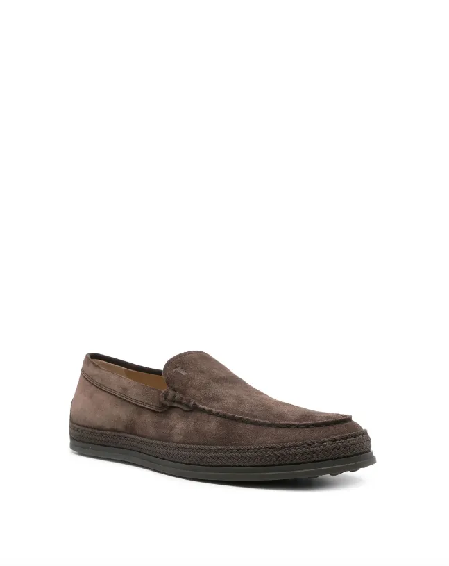 Tod's brown slip-on shoes in suede