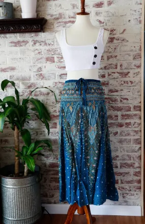 Women Boho Dress/ Hippie Dress/ Wrap Skirt/ Bohemian/ Festival Clothing/ Floral Peacock/ Thailand/ Beach/ Summer/ Long Skirt/ Gypsy dress