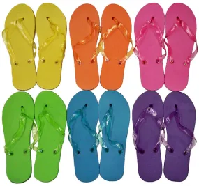 women's assorted solid color flip flops - sizes s-xl Case of 72