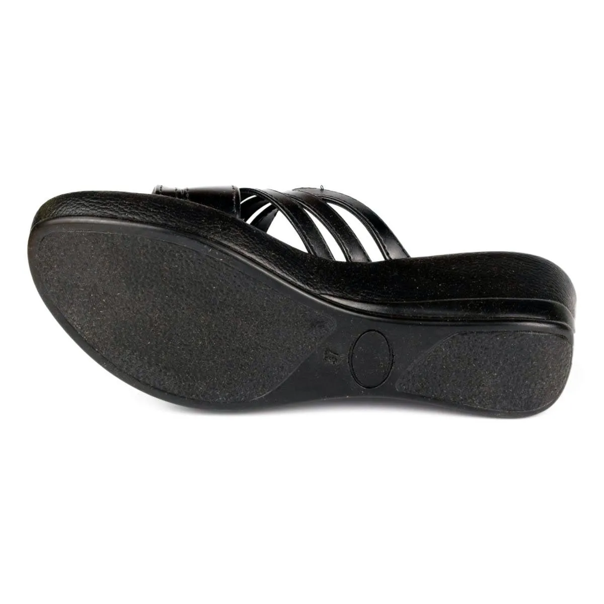 Womens Black Toe Loop Sandal