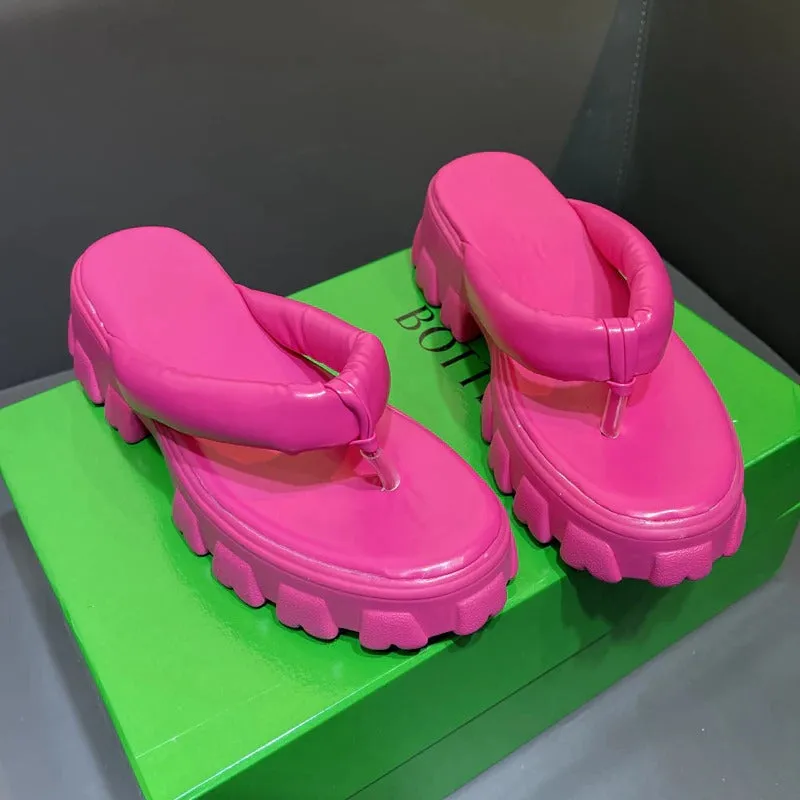 Women's Colorful Platform Flip Flop
