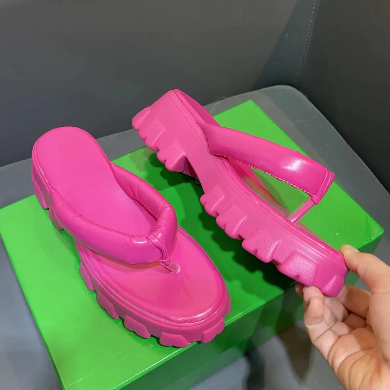Women's Colorful Platform Flip Flop