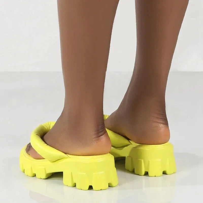 Women's Colorful Platform Flip Flop