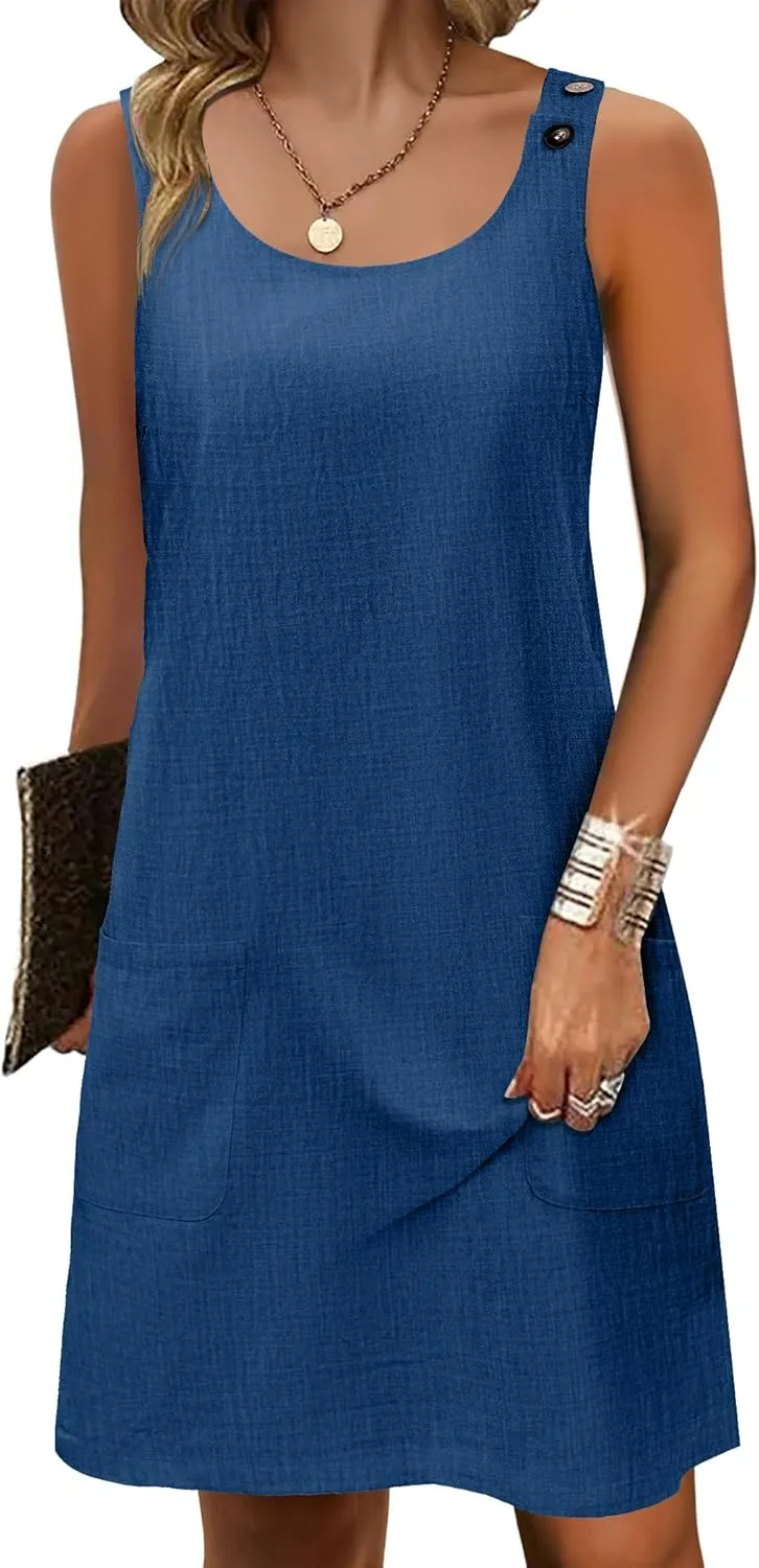 Zeagoo Summer Dress for Women Sleeveless Tank Dress